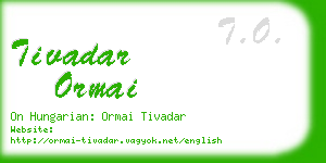 tivadar ormai business card